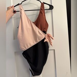 Summer Mae Maternity One-Piece Swimsuit - Pink and Black